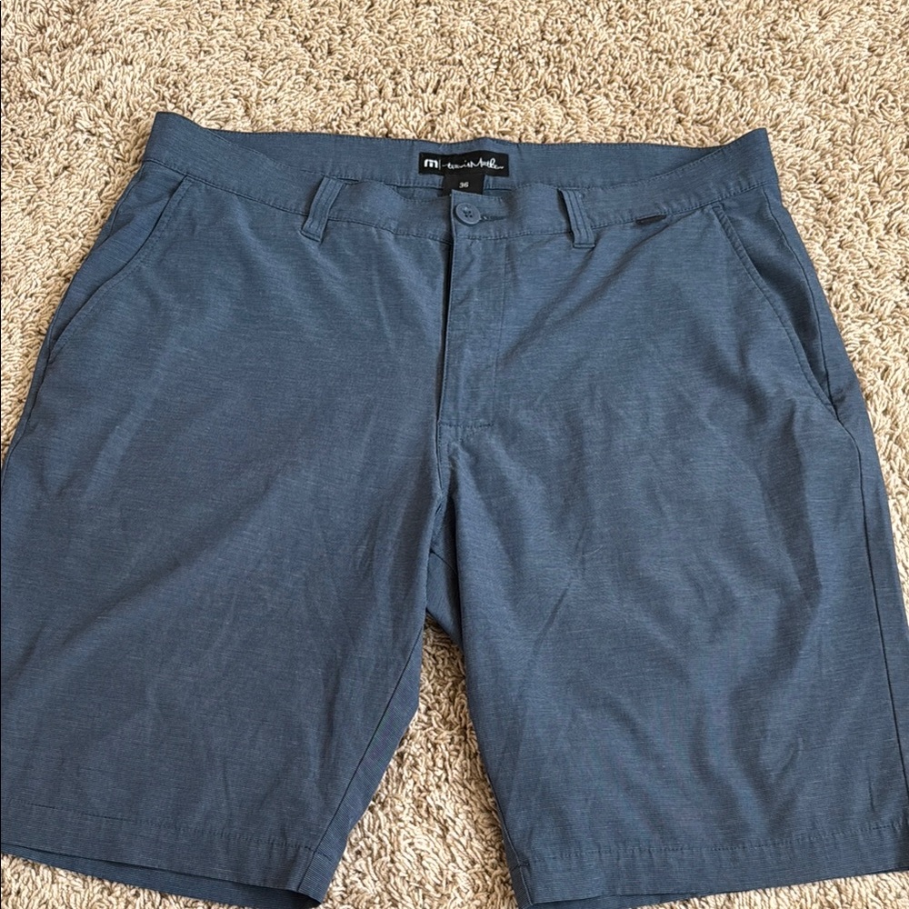 Travis Mathew Blue Flat Front Shorts
